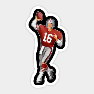 Joe Montana #16 Looks To Pass Sticker